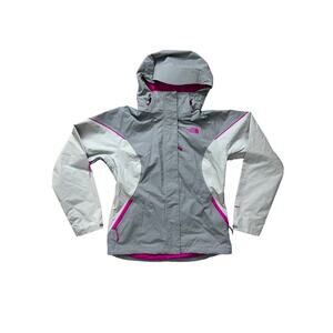 THE NORTH FACE Size Small S Women’s Gray Pink HyVent Hooded Jacket Windbreaker